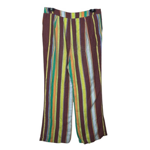 Free People La Paz Slip Crop Pants Boho Stripes - Picture 6 of 16